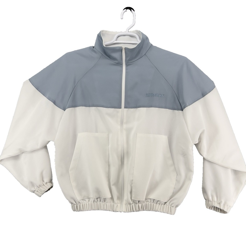 Letter From Moon Windbreaker Jacket Women M White Blue Full Zip LFM2022SS1015